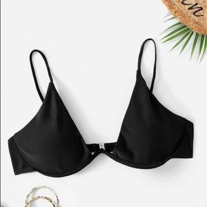 Black Underwire Black Bikini Top